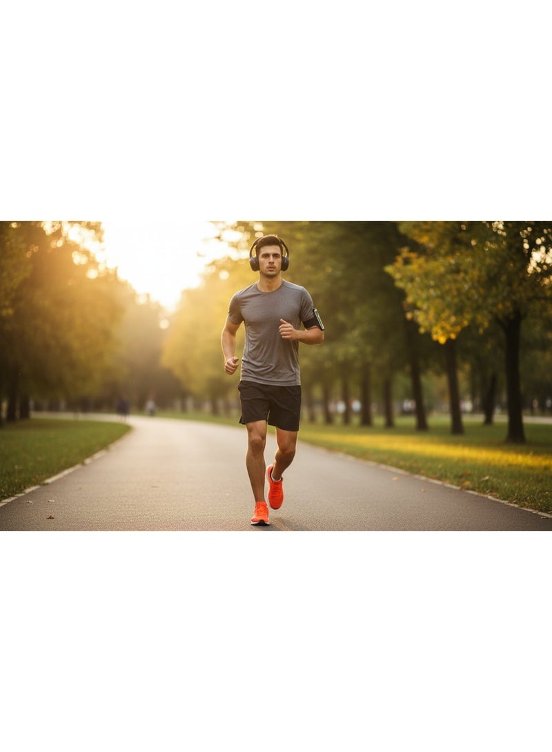 ريفرسونج سماعات رأس لاسلكية Riversong Audio L EA33 باللون الأسود – بلوتوث 5.0، مسافة تشغيل 10 متر، وقت شحن 2 ساعة، تشغيل 10 ساعات، مع دعم بطاقة TF، راديو FM، سماعات سلكية وكابل 3.5 مم، صوت ستيريو عالي الجودة - Image 5